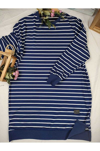 ALMİNA Modal Fabric Stripes Tunic Sweatshirt