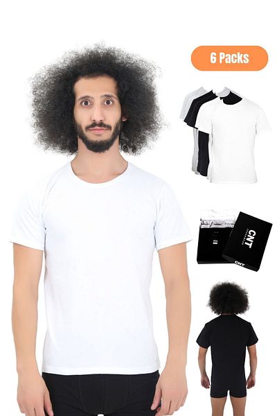 CNT Men's Undershirt T-shirt Cotton 6 Pack Premium