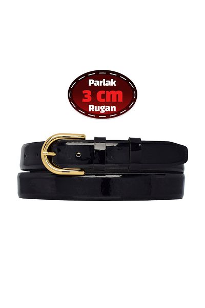 GoDeri 100% естествена кожа, 3 см черен лачена кожа класически дамски колан, бизнес, бизнес дама, плат, колан за костюм-r22