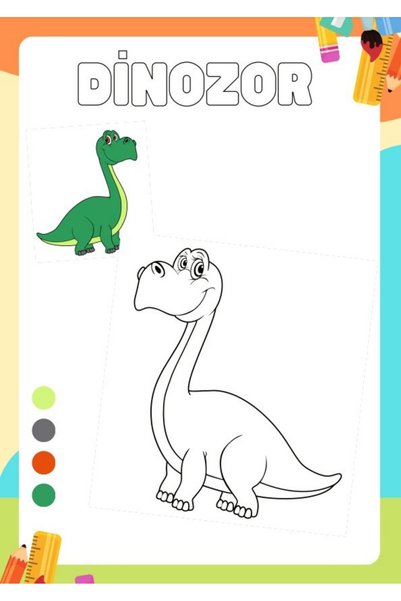 Enine Boyuna Eğitim Animal Coloring Book with Codes for Kids (50 Animal Coloring)