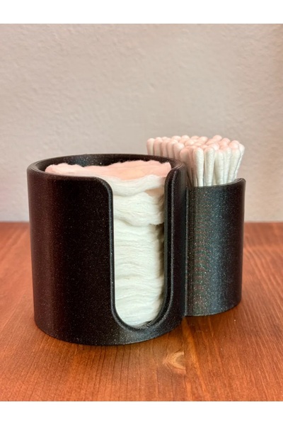 ARES CRAFT Makyaj Malzemesi Düzenleme Kutusu Pamukluk Ve Kulak Çubuğu (SİYAH)