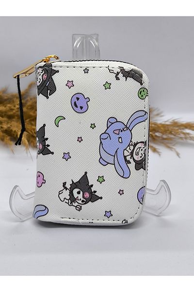 Ece Takı Aksesuar White Color Children's Wallet with Kuromi Pattern