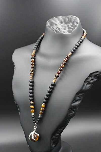 magıcgrange Özel Tasarım El Yapımı Kartal Pençesi , Kaplan Gözü Doğaltaş Kolye Cesaret Taşı