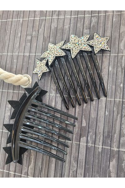 GÜLPEŞE Cataramă cu piatră de cristal neagră de dimensiuni mari - ONNO-644