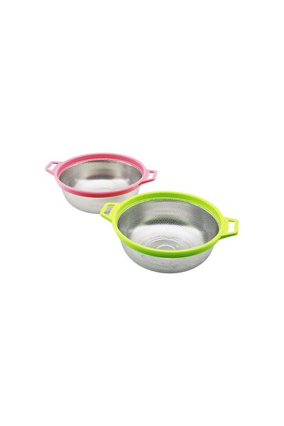 FRD GROUP 21cm Colorful Plastic Frame - Steel Basket Metal Strainer with Handle (5235)
