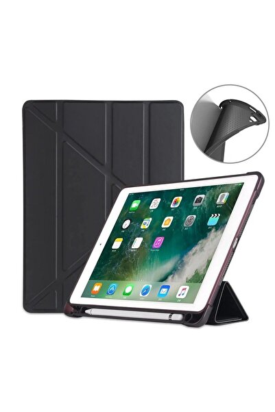 TEKNETSTORE İpad 11 A16 2025 10. Nesil 10.9 Kılıf Katlanır Kalem Bölmeli Silikon Standlı Uyku Modlu Akıllı Kapak