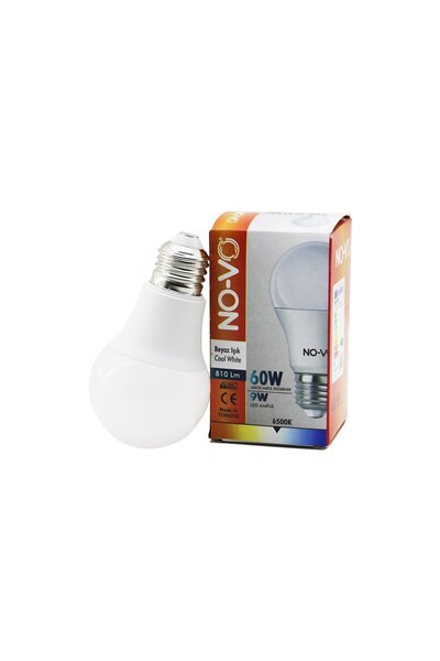 Go İthalat No-Vo 9W=60W E27 White Led Bulb 6500K - 810Lm (5282)