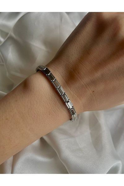 LUZ Silver Thin Italian Charm Flexible Steel Bracelet
