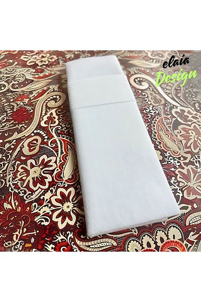 AIRLAID منديل جيب من القماش الأبيض مقاس 33 × 24 1/8 عبوة من 50 قطعة