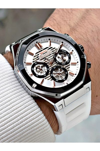 Slazenger 10 Atm Waterproof Silicone Men's Wrist Watch - Function 2390