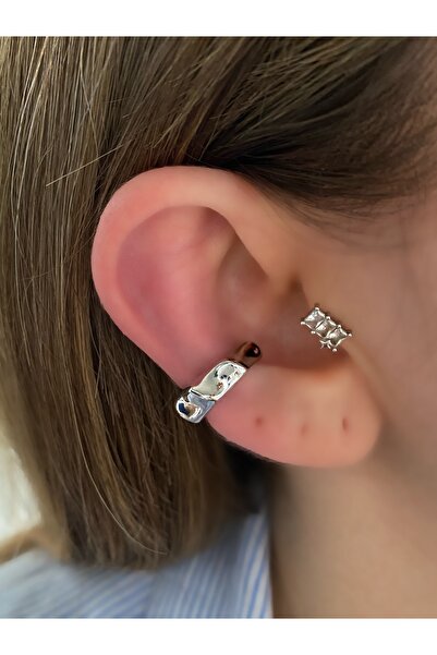 Pinery Jewels Burgu Halka Altın Kaplama Kadın Kıkırdak Küpe