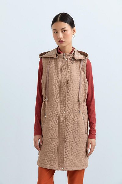 Nihan Mink Sports Vest - Thin Quilted and Accessory Detailed