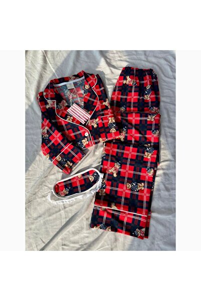 Ekose Ayıcıklı Pijama Takımı