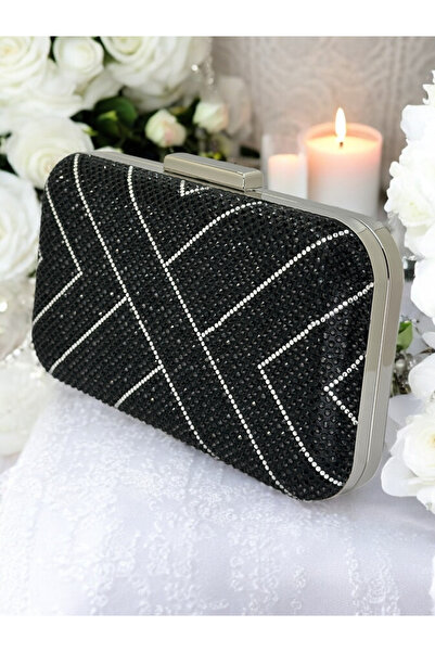 Biçanta Culoare Neagră Piatra Femei Rochie De Seara Geanta Nunta Logodna Abso...