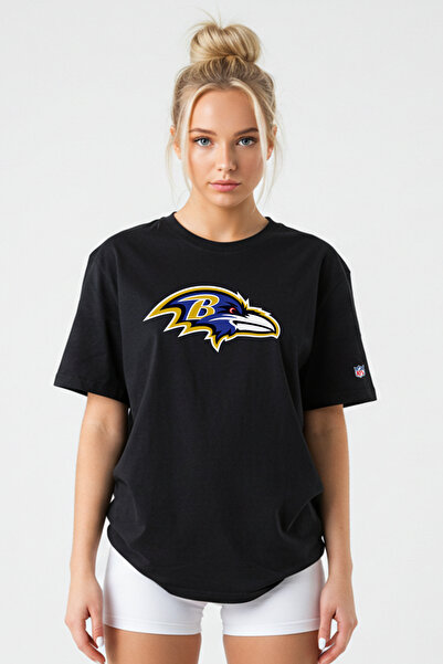 BA Sportswear تي شيرت بولتيمور رافنز لكرة القدم باللون الأسود مقاس كبير NFL