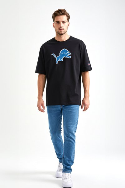 BA Sportswear Detroit Lions Football Black Oversize T-Shirt Nfl