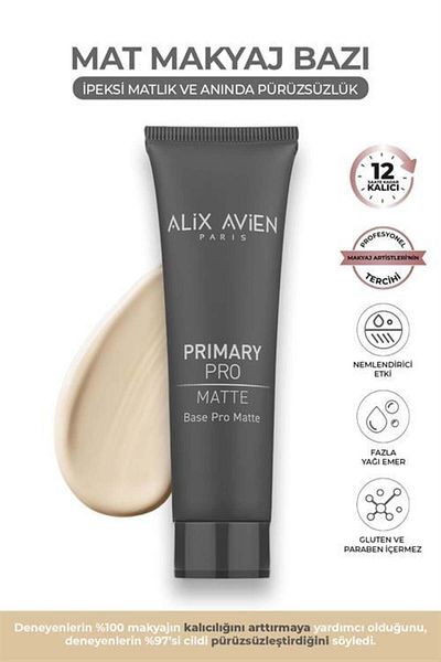 Alix Avien Moisturizing Matte Makeup Base That Provides a Smooth and Matte Look Lasting for 12 Hours - Primary Pro Matte