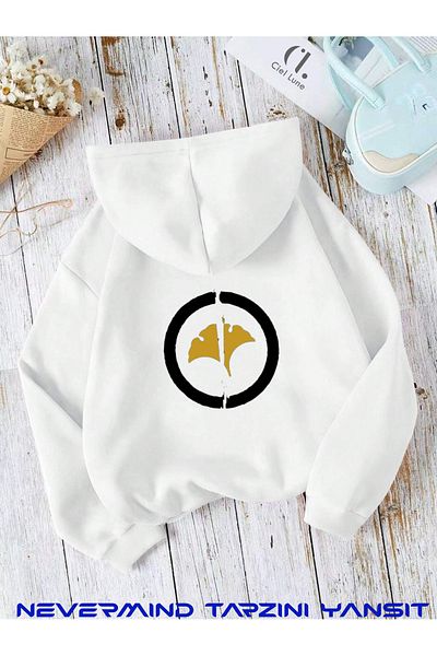 NEVERMIND Ghost Unisex Oversize Hooded Sweatshirt - Front and Back Printed, 3 Thread