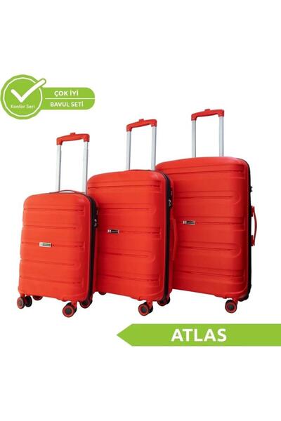 Bambus Home Vegmann Polipropilen (Pp) Atlas Su Yeşili 3lü Valiz Seti Kırılmaz Garantili