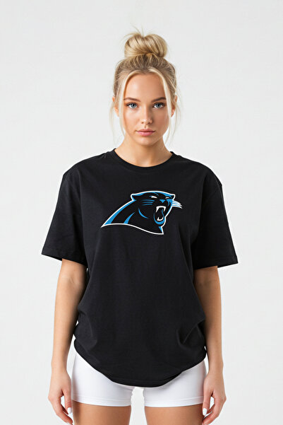 BA Sportswear تي شيرت كارولينا بانثرز أسود كبير الحجم لكرة القدم NFL