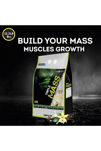 Laperva مسحوق بروتين لزيادة الكتلة العضلية الثلاثية (نكهة الفانيليا والكراميل...