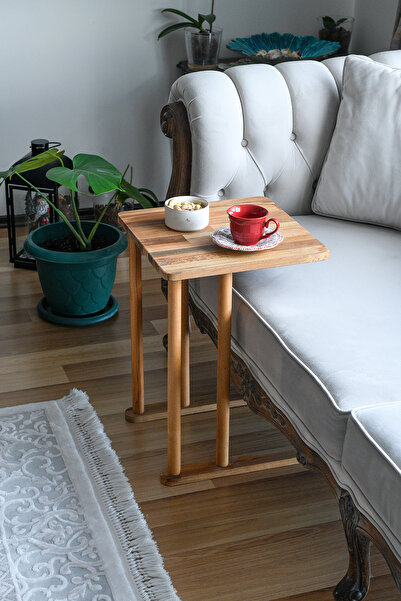 Hagen Doğal Ahşap Tekli Yan Sehpa C Zigon Sehpa Orta Sehpa Kayın Ağacı Güçlü ...