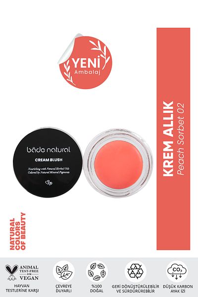 Bade Natural Cream Blush Peach Sorbet 02 100% Natural