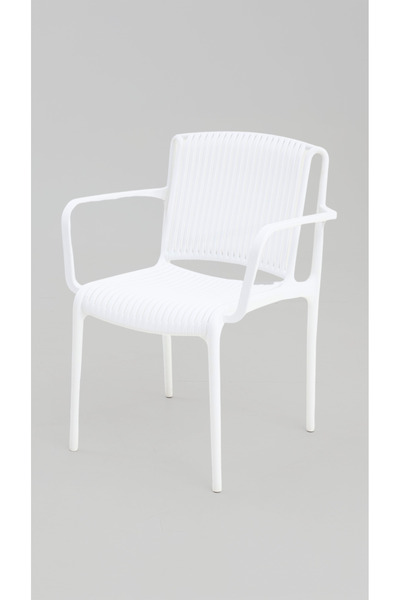 Divona Home Nes Polipropilen Kollu  Plastik Bahçe Sandalyesi 4 LÜ SET (KOLLU)