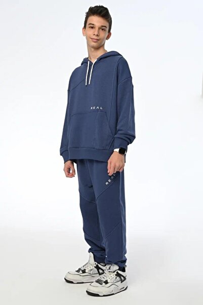 Marions Hanorac cu glugă pentru băiat Set de trening Jogger cu scris real