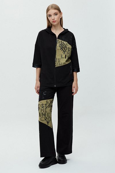 DAIDO Stras Stone Embroidered Khaki Garnished Coat