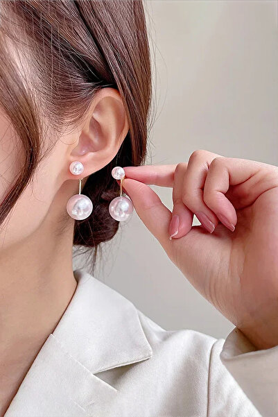 Glaren أقراط متدلية من اللؤلؤ باللون الذهبي للنساء