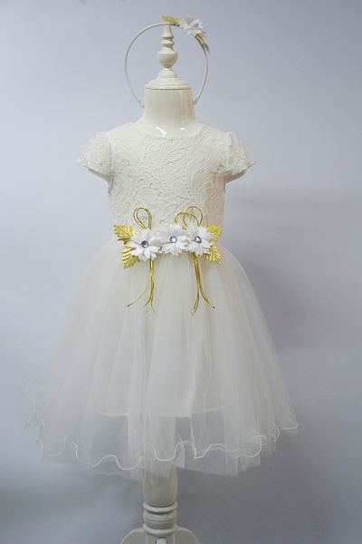 lillia kids Κοριτσίστικο Φόρεμα - Λευκή Δαντέλα και Τούλι