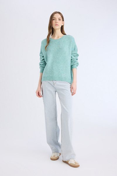 DeFacto Oversize Wide Fit Crew Neck Knitwear Sweater E9168Ax24Cw