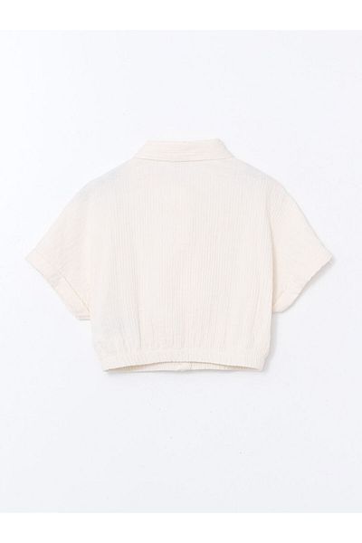 LC Waikiki New Season Textured Girl's Crop Shirt - S5Bj88Z4