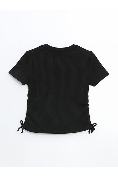 LC Waikiki Lcw Crew Neck Girl's Crop T-Shirt Fast Fashion
