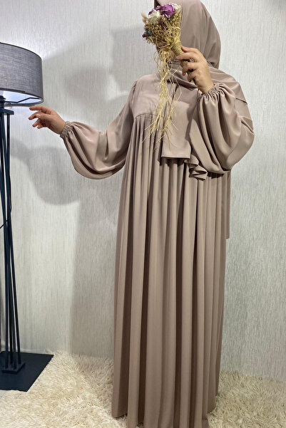 Genel Markalar Tesettür Elbise Ütü Sevmez Ithal Ipek Kumaş Harika Zeminli Ferace Süper Dökümlü Ferace