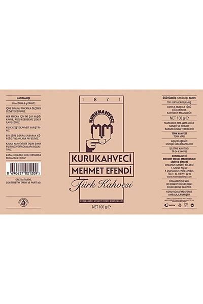 Mehmet Efendi Kurukahveci Turkish Coffee 10 g Foil Packaging X 3 Pcs