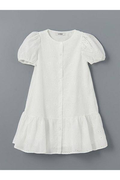 LC Waikiki Rochie pentru fetiță cu decolteu cu flori de sezon nou - S5EM61Z4