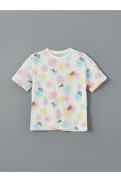 LC Waikiki New Season Crew Neck Floral Girl's T-Shirt - S5Be30Z4