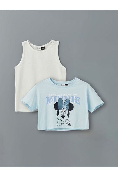 LC Waikiki Lcw Crew Neck Printed Girl's T-Shirt and Singlet Fast Fashion