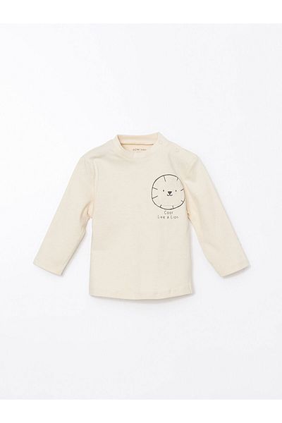 LC Waikiki Crew Neck Printed Baby Boy T-Shirt and Pants 2-Piece