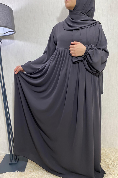 ARKARLİN 1St Class Egyptian Medina Silk Fabric Pleated Dress-Ferace and Umrah Dress Set