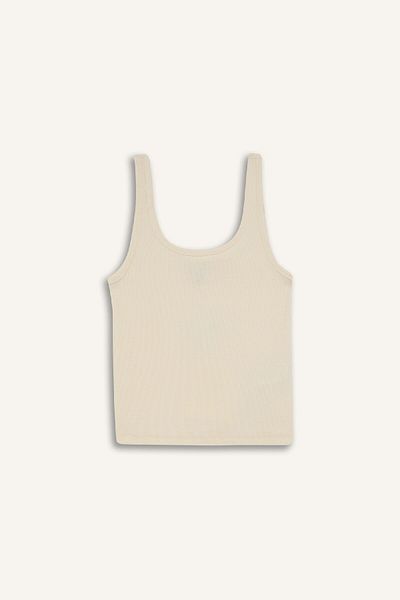 DeFacto Slim Fit Slim Fit Basic Plain Crew Neck Corded Camisole Athlete E5540ax25sm