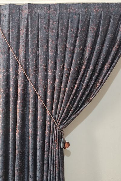 MebelPort Curtain Perla Patterned Background Jacquard Curtain - Single Wing, Tight Pleated (1 X 3)