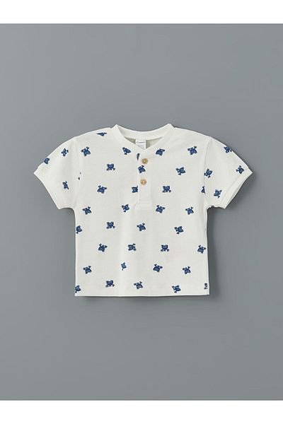 LC Waikiki Crew Neck Printed Baby Boy T-Shirt and Sweatpants Bottom 2-Piece