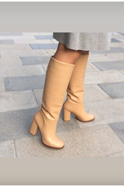 Gül Karatekin Kadın Topuklu (8 cm) İçi Sıcak astar Körüklü Çizme