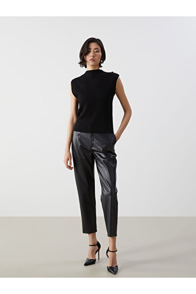 LC Waikiki Black Mock Neck Women's Knitwear Sweater