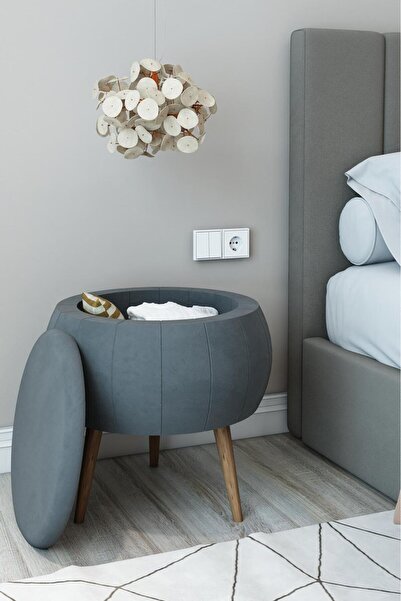 MERVİNG Babyface Antrasit Sandıklı Puf