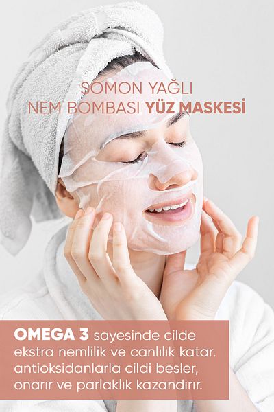 Besame Salmon Oil Hyaluronic Acid Moisture Bomb Paper Face Mask 15 ml