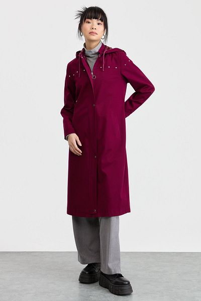 Nihan Rivet Detailed Gabardine Cap Plum